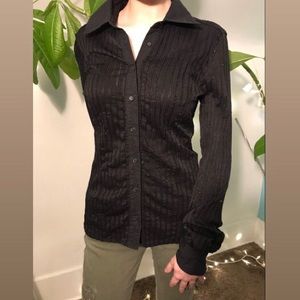 Express black long sleeve button down